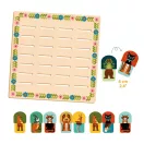 Djeco Memo Mix and match rácsos játéktábla és 6 cm-es párosítható állatkártyák