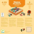 Djeco Memo Mix and match párkereső társasjáték doboza állatfigurás illusztrációkkal