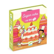 Djeco Kockacukor Sugarcake társasjáték illusztrált doboza zöld és rózsaszín színekben