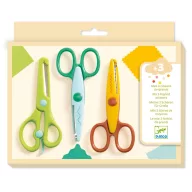 Djeco My 3 Big Scissors három darabos színes kreatív gyermekolló készlet a csomagolásában
