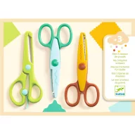 Djeco My 3 Big Scissors három darabos színes kreatív gyermekolló készlet a csomagolásában