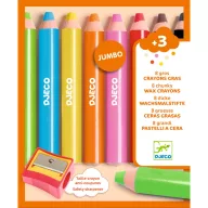   Djeco Kreatív eszközök - Vastag viaszceruza, 8 szín - 8 chunky wax crayons