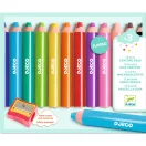 Djeco Kreatív eszközök - Vastag viaszceruza, 12 szín - 12 chunky wax crayons