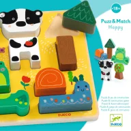 Djeco Puzz and Match Happy formaillesztő és formapárosító játék gyerekeknek