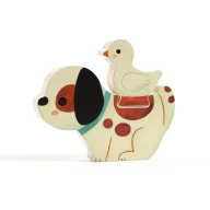 Djeco Puzz & Play Friends formaillesztő és toronyépítő állatos figurákkal