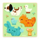 Djeco Puzz & Play Friends formaillesztő és toronyépítő állatos figurákkal