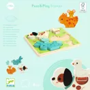 Djeco Puzz & Play Friends formaillesztő és toronyépítő állatos figurákkal