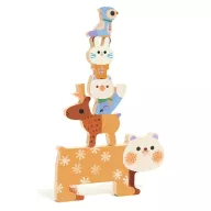 Djeco Woody Stack fa formaillesztő és formaberakó állatos mintával