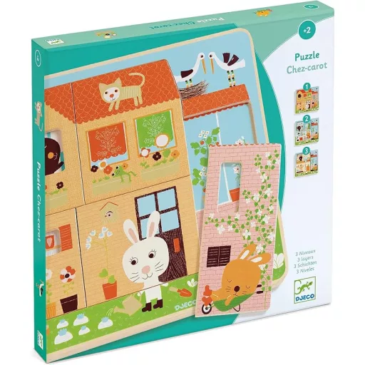 DJECO Képkirakó - Nyuszkó háza - Rabbit cottage