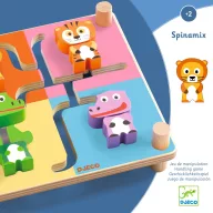 Djeco Spinamix tekergő állatok játék színes csavarható figurákkal
