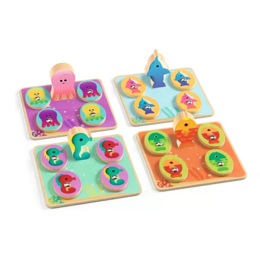 Djeco Társasjáték - Tengerben - Ludo Sea - 4 games