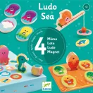Djeco Ludo Sea tengeri társasjáték doboza 4 különböző készségfejlesztő játékkal