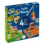 Djeco Ludo Wood Négy pajti 4 az 1-ben társasjáték doboza színes fa figurákkal