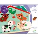 Djeco Sound Ouaf woof fa formaillesztő játéktábla és a kiemelhető háziállat figurák