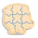 Djeco Puzzlo Kipic 9 darabos fa puzzle doboza és kék süni mintás kirakója