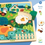   Djeco Formaillesztő, formaberakó - Tanyasi állatok - Puzzlo farm