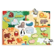   Djeco Formaillesztő, formaberakó - Állati formák - Puzzlo Animo