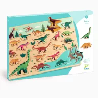 Djeco Puzzlo Dino színes dínós fa formaillesztő játék gyermekeknek