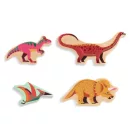 Djeco Puzzlo Dino színes dínós fa formaillesztő játék gyermekeknek
