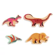 Djeco Puzzlo Dino színes dínós fa formaillesztő játék gyermekeknek