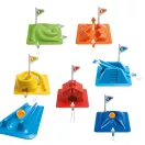 Djeco Golfy minigolf ügyességi játék dobozban és kirakott pályaelemekkel