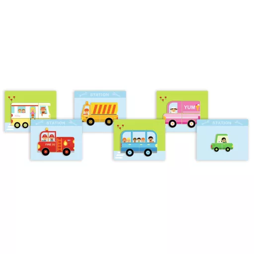 Djeco Mágneses képkirakó - Variációk 12 járműre - Inzebox Vehicles