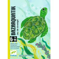 Djeco Bazarquatik tengeri kártyajáték illusztrált sárga-kék doboza zöld teknőssel