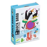 Djeco Rock Banda kártyajáték illusztrált kék doboza dobos pingvinnel