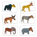 Djeco Kiméra Anijumble kártyajáték lapjai különböző vicces hibrid állatokkal