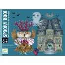 Djeco Spooky Boo! kártyajáték előlapi grafikája kastéllyal, polipszellemmel és egérrel
