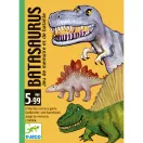 Djeco Batasaurus kártyajáték dobozának előlapja rajzolt T-Rex, Stegosaurus és Spinosaurus ábrákkal