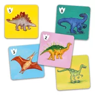 Djeco Batasaurus Dinók csatája kártyajáték sárga-zöld doboza rajzolt dinoszauruszokkal