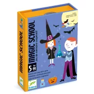 Djeco Magic School Varázsló iskola kooperatív kártyajáték doboza illusztrációkkal