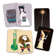 Djeco Magic School Varázsló iskola kooperatív kártyajáték doboza illusztrációkkal