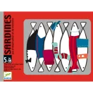 Djeco Sardines memória kártyajáték illusztrált dobozának közeli képe