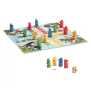 Djeco Junior Ludo játéktábla színes fa lófigurákkal és dobókockával