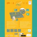Djeco Fishy-Fish böngésző társasjáték díszdoboza sárga szalaggal és halacskás mintával