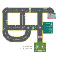 Djeco Crazy Motors Városi kőrút 26 darabos autópálya óriás puzzle dobozában