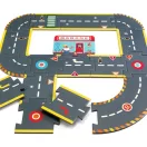 Djeco Crazy Motors Városi kőrút 26 darabos autópálya óriás puzzle dobozában