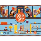 Djeco Zig and Go Junior Magic 43 darabos láncreakció építőjáték doboza színes elemekkel