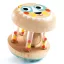 Djeco BabyShaki oroszlán pofis fa bébicsörgő 5x6 cm méretben