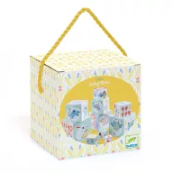 Djeco BabyBloki nyuszis toronyépítő kocka keménykartonból 1 éves kortól