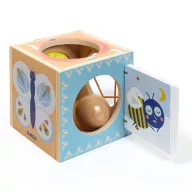 Djeco BabyBox matatójáték babáknak, színes elemekkel a finommotorika fejlesztéséhez