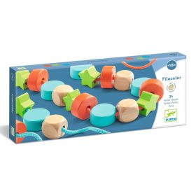   Djeco Fűzős játék - Színes fűzhető faformák - Filacolor