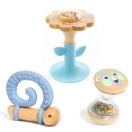 Djeco BabyGifti bébi látogató készlet első csörgőkkel díszdobozban