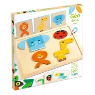 Djeco GeoBasic fa formaformázó képkirakó színes geometriai elemekkel