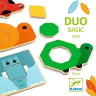 Djeco DuoBasic képkirakó kisgyermekeknek formákkal és színekkel