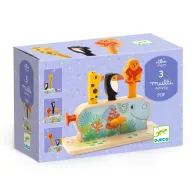 Djeco Multi Pop ugráltatós felfedező játék színes figurákkal és gombokkal