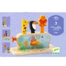 Djeco Multi Pop ugráltatós felfedező játék színes figurákkal és gombokkal