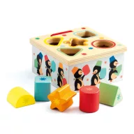 Djeco Geo Pingy fa formabedobó pingvin figura színes geometriai formákkal